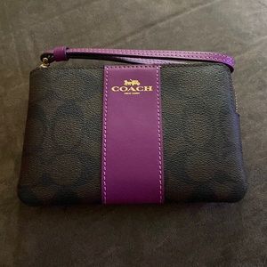 Coach magenta corner zip wristlet